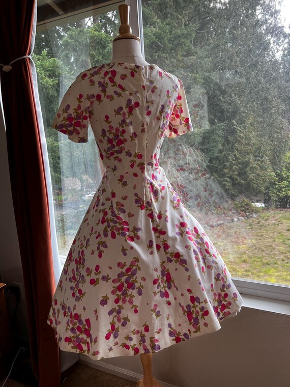 50's Pink Floral Pencil Dress