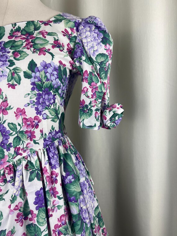 1980s Floral Dress, 1980s Day Dress, 1980s Pink Dress, 1980s Summer Dress, 1980s Spring Dress, 80s Dress, 80s Pink Dress, 1980s Cute Dress View 3