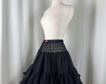 Vintage Betsy Johnson-petticoat, vintage petticoat, zwarte Betsy Johnson-petticoat, Betsy Johnson Y2K-petticoat, zwarte petticoat