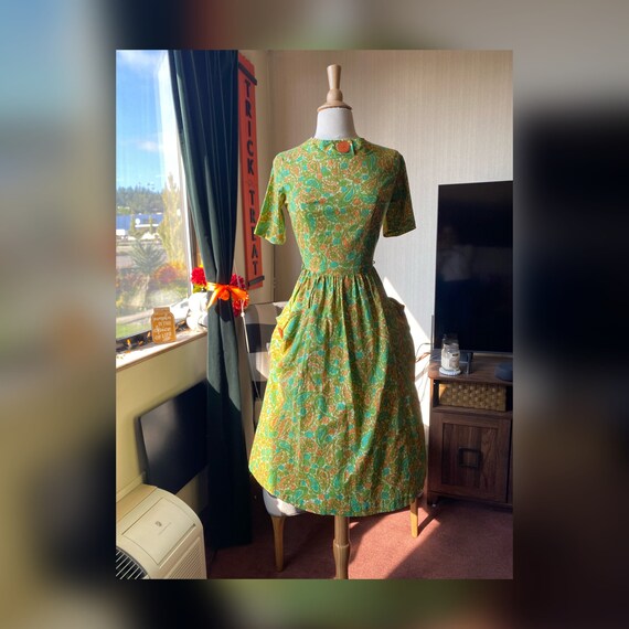1950s Fall Day Dress Small