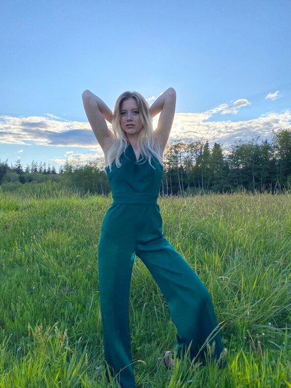 1970s Emerald Green Jumpsuit - image 5