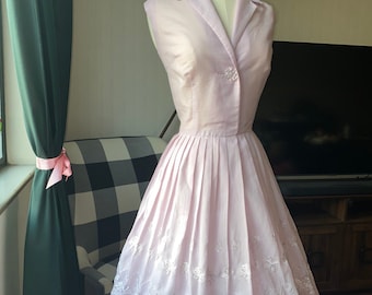 1950s Lilac Lavender Dress, 50s Lace Dress, 50s Purple Dress , 50s Sheer Dress