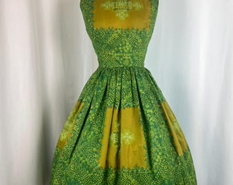1960s Day Dress | 60s Mod Fall Dress | Small Waist 25 | MCM