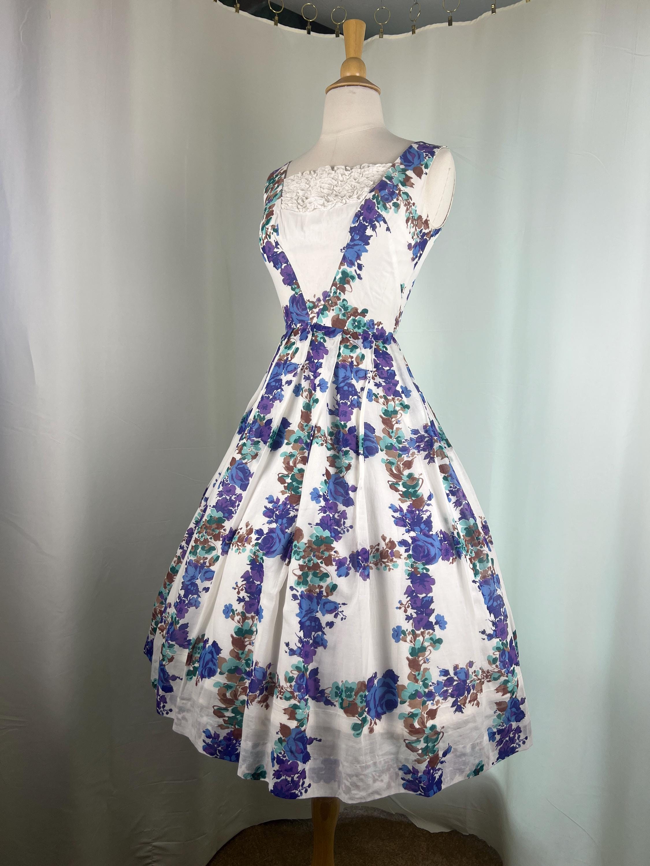 Vintage Blue Dress 1950s - Etsy Vintage Blue Dress 1950s - Etsy