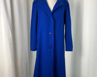Koningsblauwe jas, vintage blauwe jas, jaren 80 vinatge jas, vintage jas, jaren 80 mode, jaren 80 winterjas, jaren 80 jas, jaren 80 jas