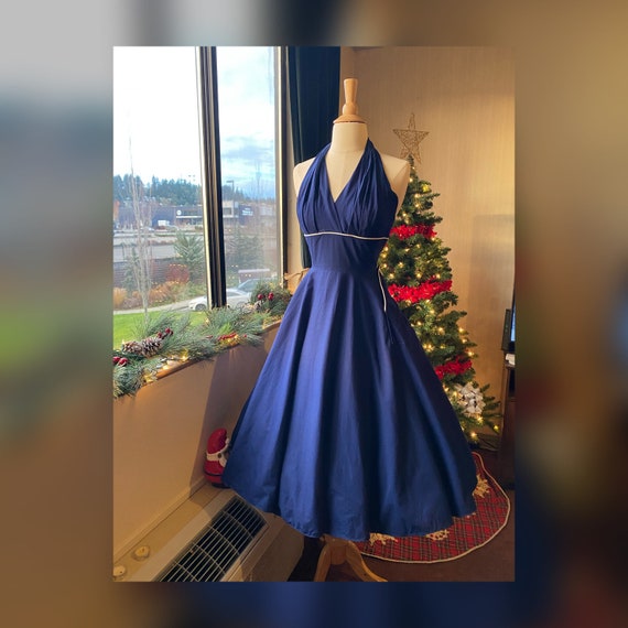 1950s S/M Nautical Halter Dress