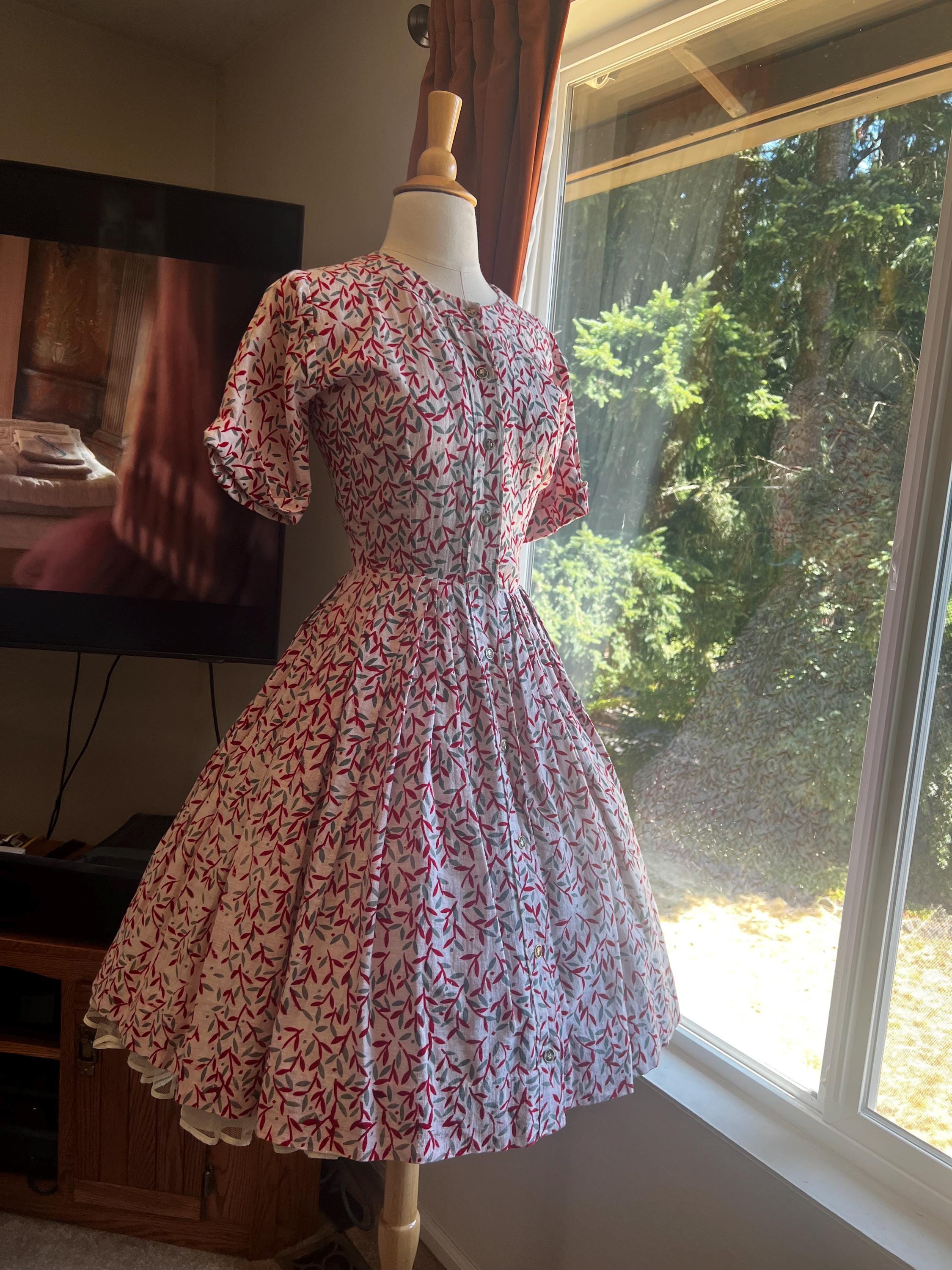 1950s Floral Dress - Etsy