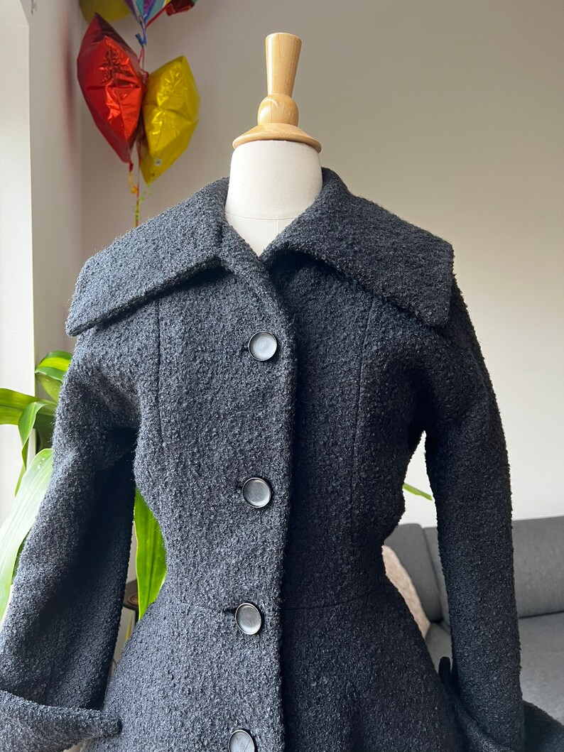 FR1136 BLACK PRINCESS COAT DRESS