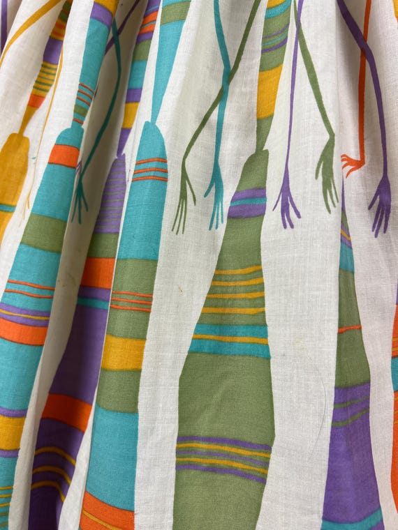 1970s does 1950s Novelty Print Skirt, 1970s Novel… - image 7