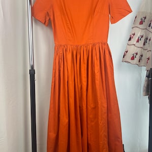 orange 50s dress Vintage 1950s Orange Prom Dress ALEXANDRA-KING