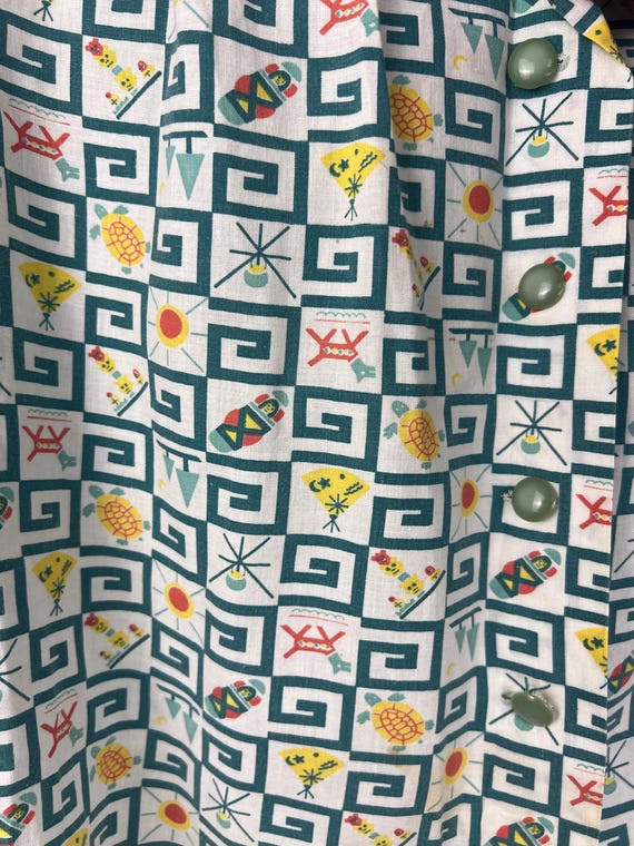 1950s Novelty Print Button Up T-Shirt, 1950s Atom… - image 5
