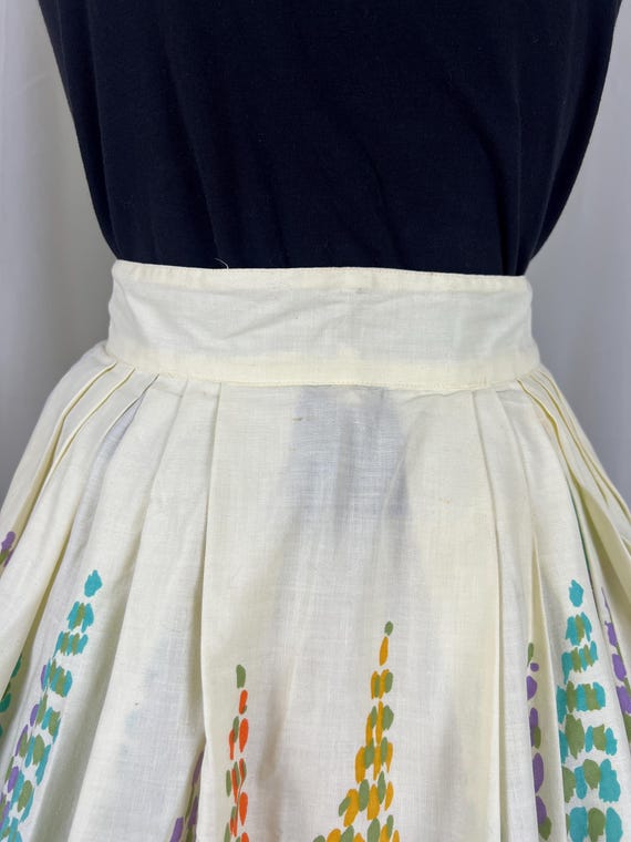 1970s does 1950s Novelty Print Skirt, 1970s Novel… - image 6