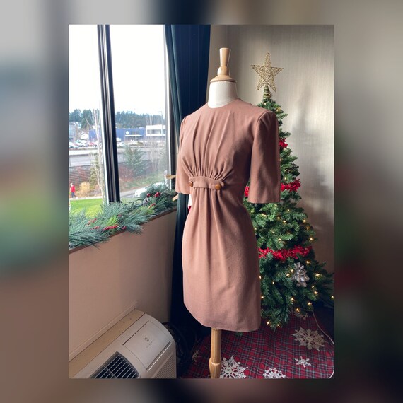 1950s/1960s Small Tan Wiggle Dress and Bolero Set