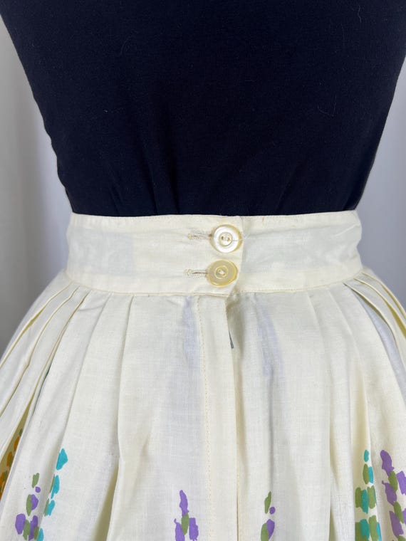 1970s does 1950s Novelty Print Skirt, 1970s Novel… - image 5