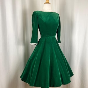 etsy green velvet dress Green Velvet Dress Small
