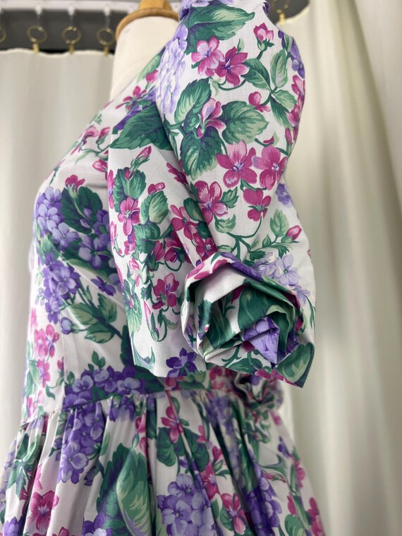 1980s Floral Dress, 1980s Day Dress, 1980s Pink Dress, 1980s Summer Dress, 1980s Spring Dress, 80s Dress, 80s Pink Dress, 1980s Cute Dress View 4
