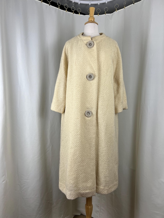 1950s Buttercream Coat, 1950s Beige Coat, 1950s Swing Coat, 1950s Coat, 1950s Vintage Coat, 1960s Vintage Coat, 1960s Beige Coat