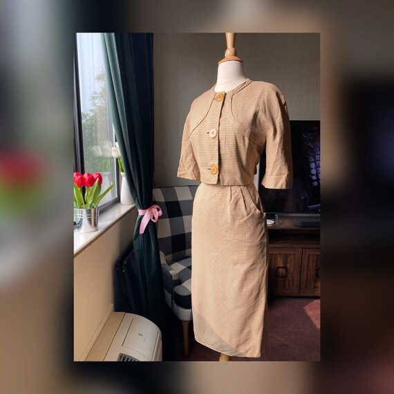 1950s Bonwit Teller Wiggle Dress and Bolero Set, 5
