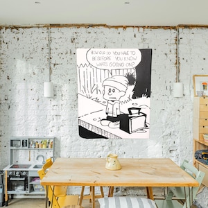 Calvin and Hobbes Inspired Hand Painted Canvas Wall Art