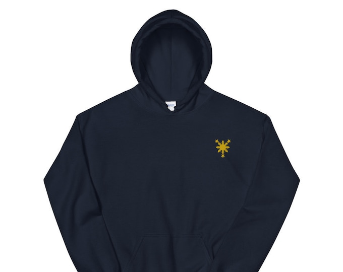 Filipino Symbol Sun Star Embroidered Hoodie Unisex / Men's - Funny Filipino Clothing - Pinoy Pinay - Phillippines - Pride