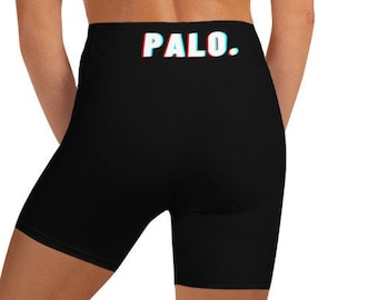 PALO. Women's Yoga Shorts - Biker Shorts - Glitch Design - Filipina - Funny Filipino - Pinoy - Pinay - Filipino American - Filipino Yoga