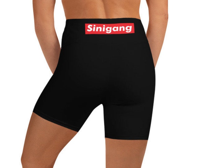 Sinigang Women's Yoga Shorts - Biker Shorts - 3D Design - Filipina - Funny Filipino - Pinoy - Pinay - Filipino American - Streetwear Parody