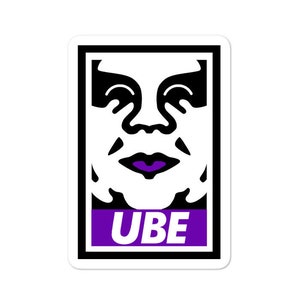 Ube Happy Lips Sticker Bubble-Free - Filipijnse, Grappige Filipijnse, Pinoy, Pinay, Phillippines, Filipijnse Amerikaanse, Filippijnse Dessert, Obey Parodie