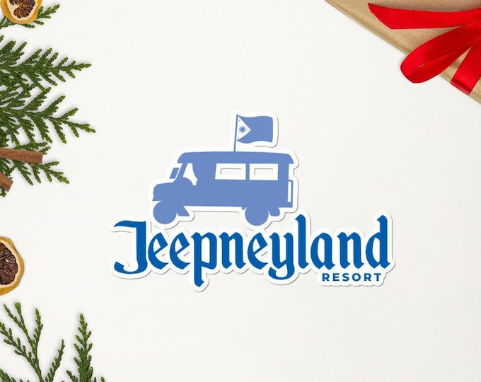 Jeepneyland Sticker Bubble-Free - Funny - Pinoy - Pinay - Phillippines - Filipino American - Amusement Park Parody - Christmas Gift