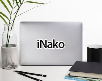 iNako Filipino Text Only Sticker Bubble-Free - Funny Clothing - Pinoy Pinay - Phillippines - Filipino Shirts - Ay Nako Apple Parody