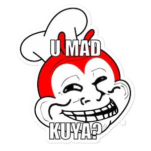 Trollibee U MAD BRO? Sticker Bubble-Free - Filipijns - Grappig Filipijns - Pinoy - Pinay - Phillippines - Filipijnse Amerikaan - Jollibee Parodie