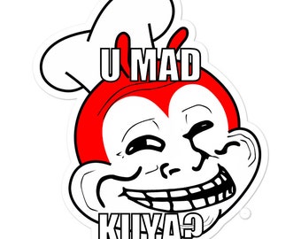 Trollibee U MAD BRO? Sticker Bubble-Free - Filipino - Funny Filipino - Pinoy - Pinay - Phillippines - Filipino American - Jollibee Parody