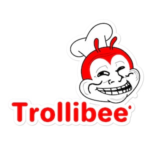 Trollibee Sticker Bubble-Free - Filippino - Divertente Filippino - Pinoy - Pinay - Phillippines - Filippino Americano - Jollibee Parodia