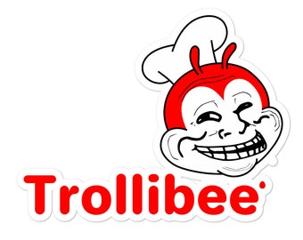 Trollibee Sticker Bubble-Free - Filipino - Funny Filipino - Pinoy - Pinay - Phillippines - Filipino American - Jollibee Parody