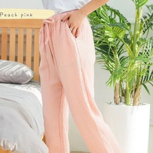 Gauze Long Pants With Pockets Etsy