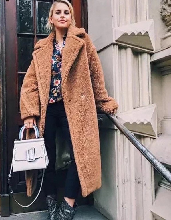 long thick teddy coat