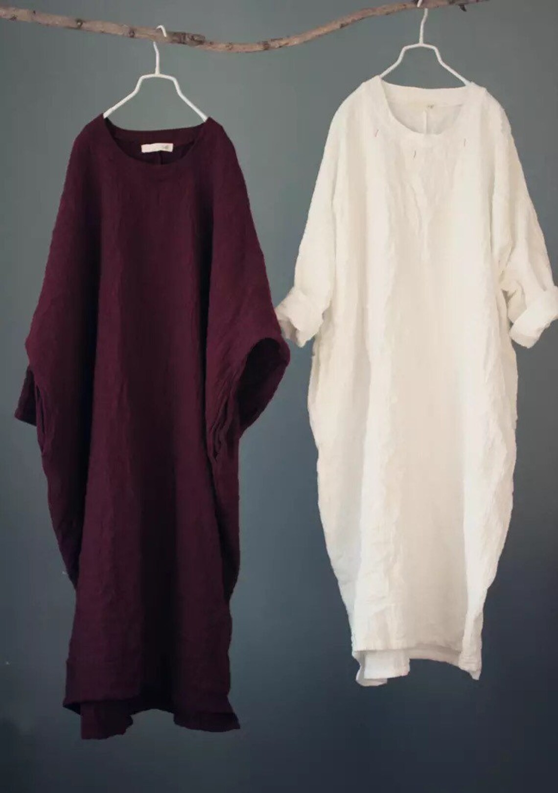 Oversized Dense cotton dress with pockets | Etsy