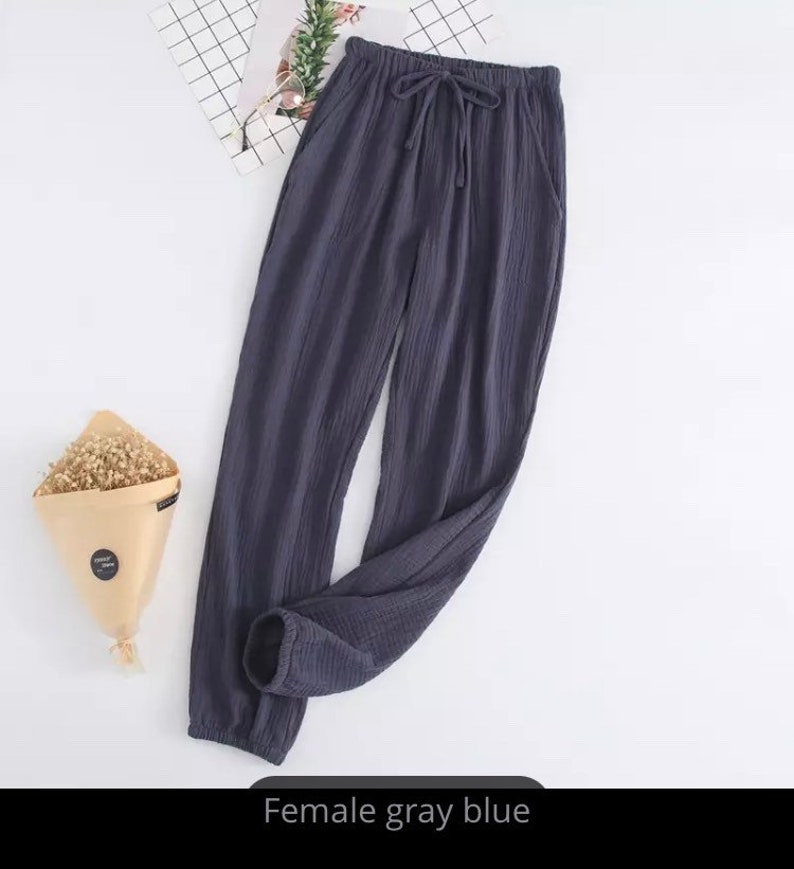 Gauze Long Pants With Pockets Etsy