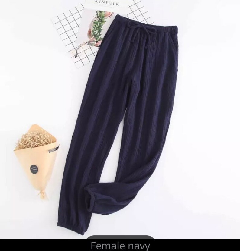 Gauze Long Pants With Pockets Etsy