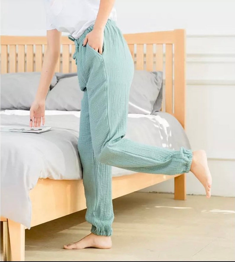 Gauze Long Pants With Pockets Etsy