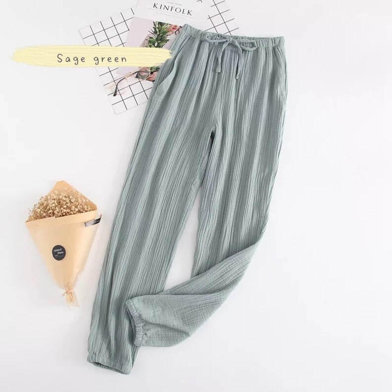 Gauze Long Pants With Pockets Etsy