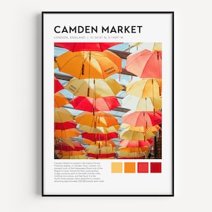 Camden Market Photography Print | London Wall Art | London Photography | Bright & Colourful | Orange, Red | Gift for London Lover