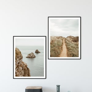 Satz von 2 Küsten Drucke | Ocean Wall Art | Nautische | NaturFotografie Druck | Creme Beige Dekor | Minimalistische | Skandinavischen