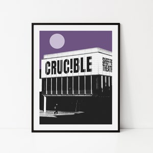 Sheffield-Druck | Sheffield Wandkunst | Poster | Tiegeltheater| Grafik | Wahrzeichen von Sheffield | Reisedruck