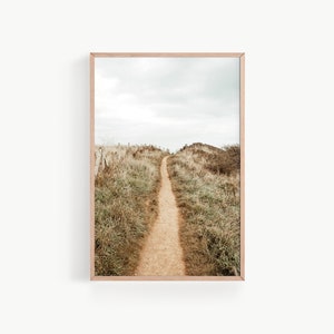 Küstenpfad-Druck | Neutral Cream & Natural Wall Art | NaturFotografie Drucke | Beige Dekor | Minimalistische | Skandinavischen