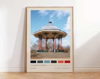 Clapham Common Vintage Style Print | Clapham Poster | London Print | London Poster | London Photography | London Wall Art