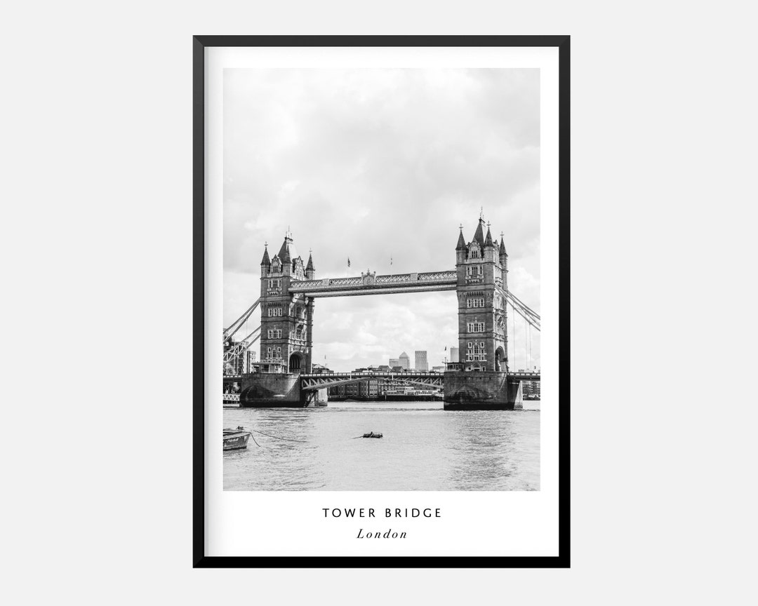 London City Print Tower Bridge London Wall Art London Poster Black