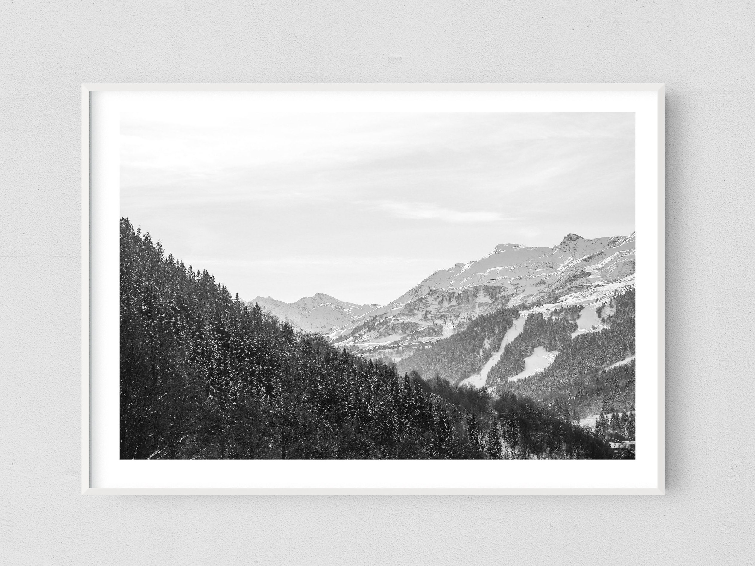 Snowy Mountain Photography Print Mountain Wall Art Winter Wall Art