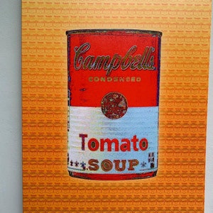 Campbell' Tomato Soup, a giclee print stretched on canvas, created  and signed by the late artist Murray A Eisner