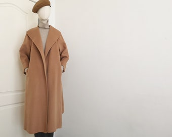 Cozy loose fitting warm cashmere woman coat