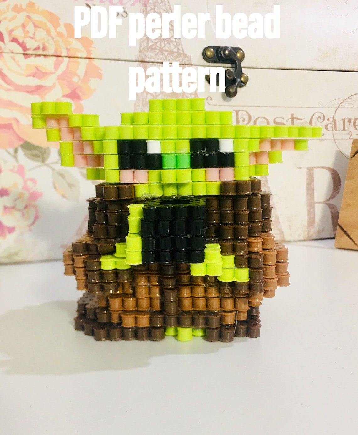 3d Perler Bead Baby Yoda Pattern/baby Yoda Pattern/mandalorian Yoda